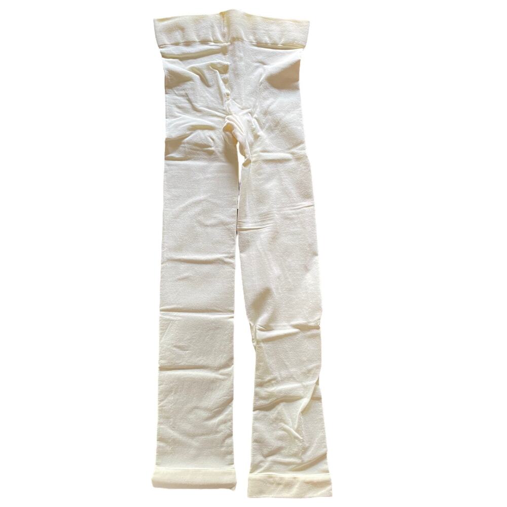 Silky Toes Girls Ivory Microfiber Footless Tights Size 6-8 NEW